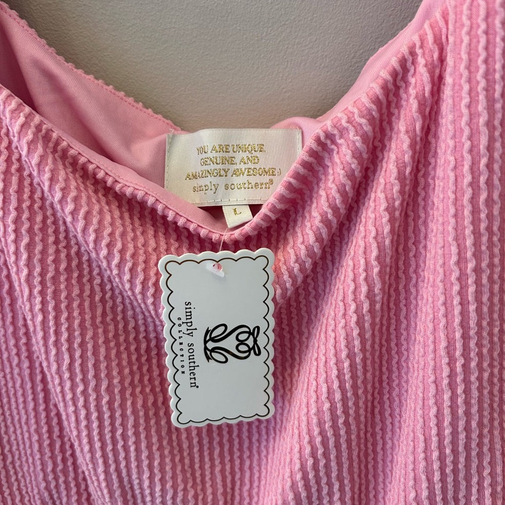Simply Southern Ribbed Pink Top